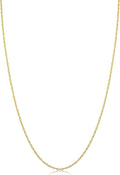 Kooljewelry 10k Yellow Gold Rope Chain Necklace - Lightweight Style