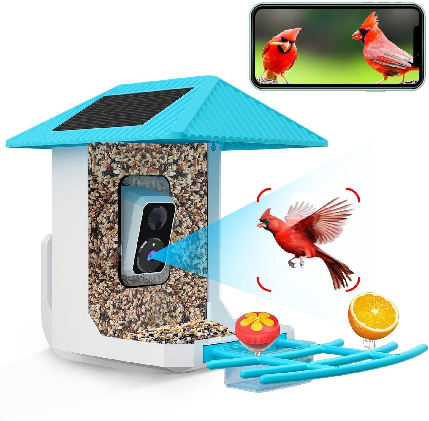 Uniter Smart Bird Feeder: AI Identify Birds, Live View, Capture Videos