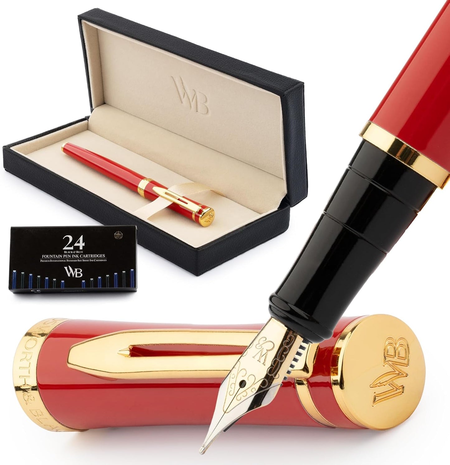 Elegant Wordsworth & Black Fountain Pen Set for Smooth Writing