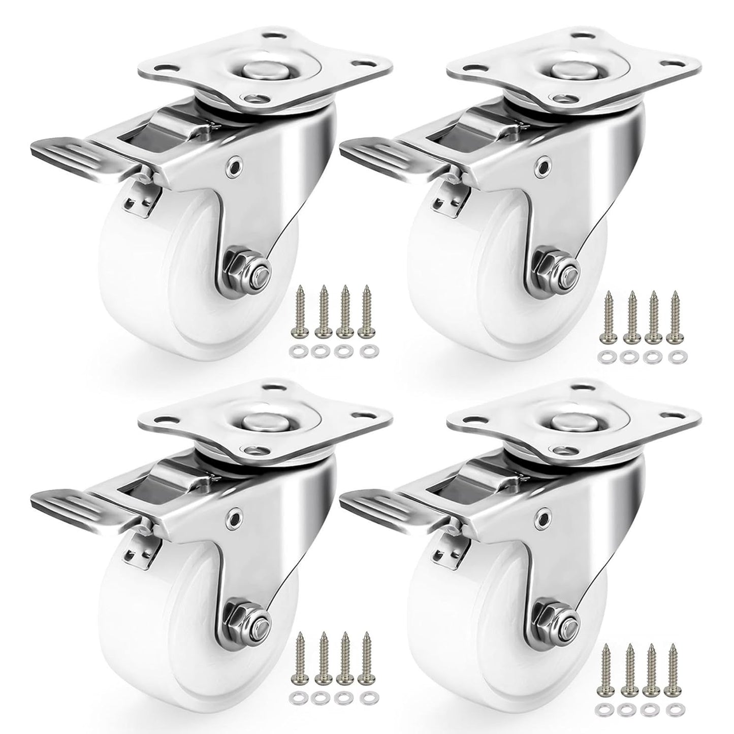 2 Inch Stainless Steel Caster Wheels Set for Outdoor Use