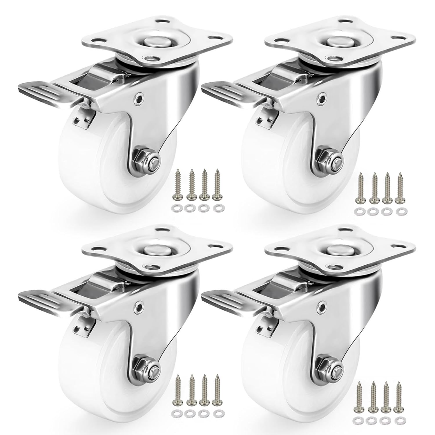 2 Inch Stainless Steel Caster Wheels Set for Outdoor Use