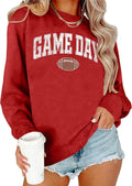 Game Day Sweatshirt Women Cute Football Graphic Pullover Shirt