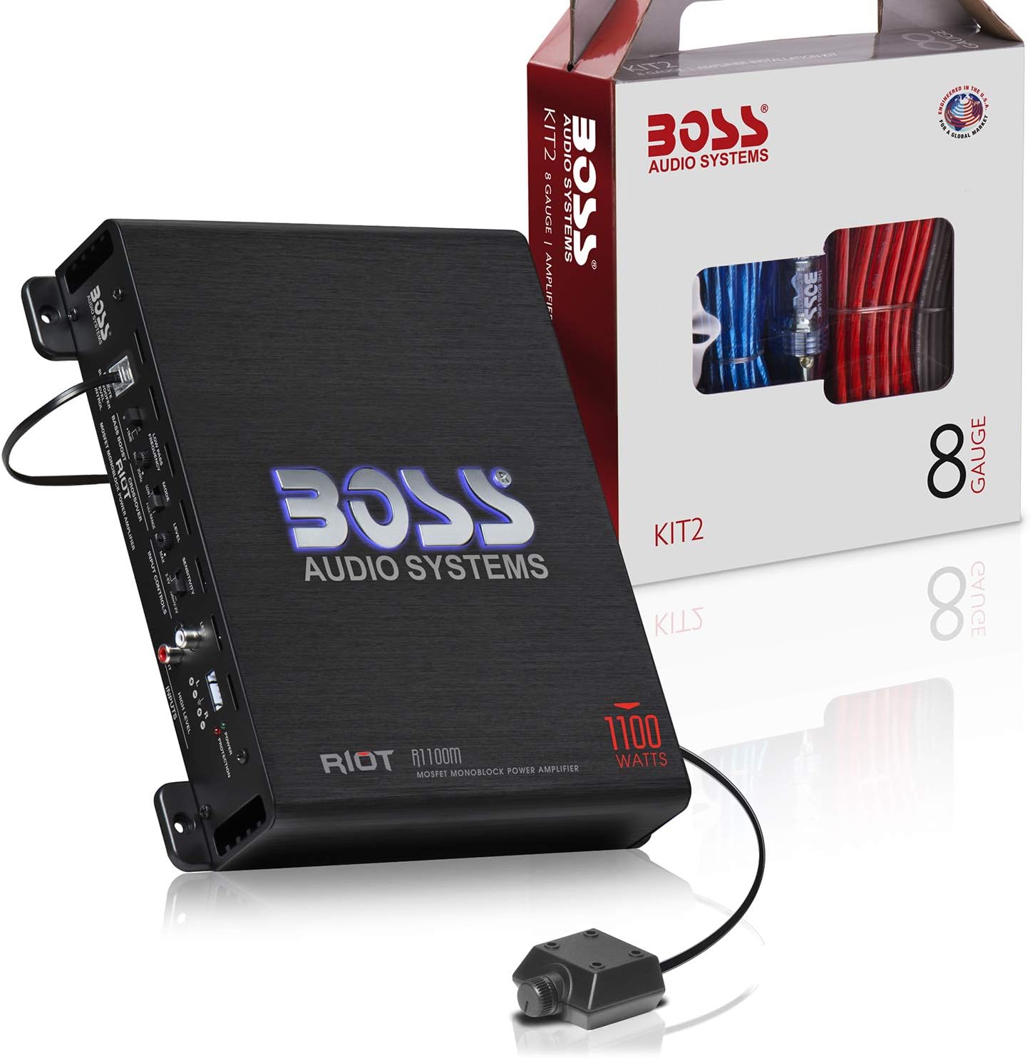 BOSS Audio Systems R1100MK Car Amplifier with Wiring Kit