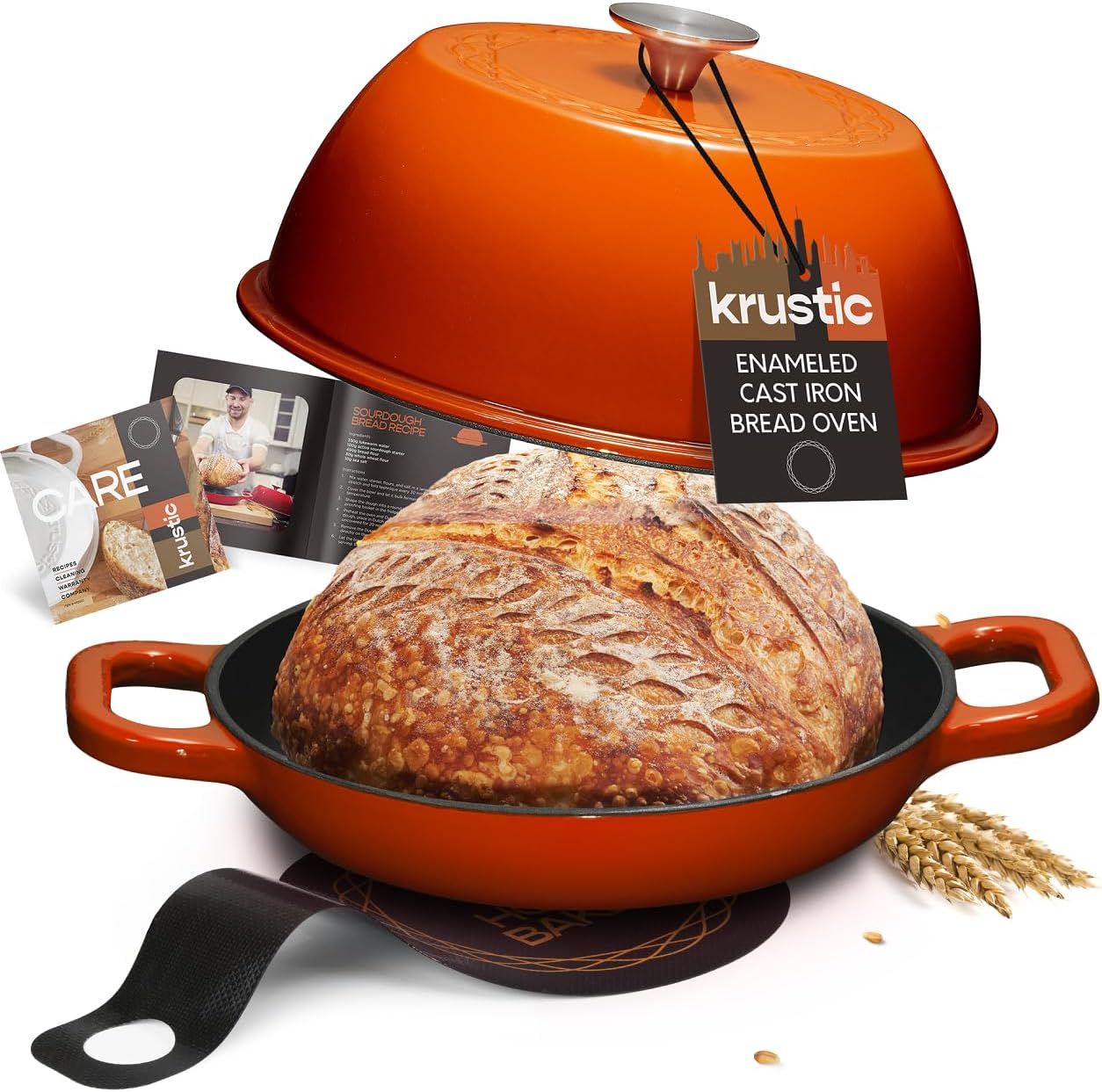 Enameled Cast Iron Dutch Oven for Sourdough Bread Baking