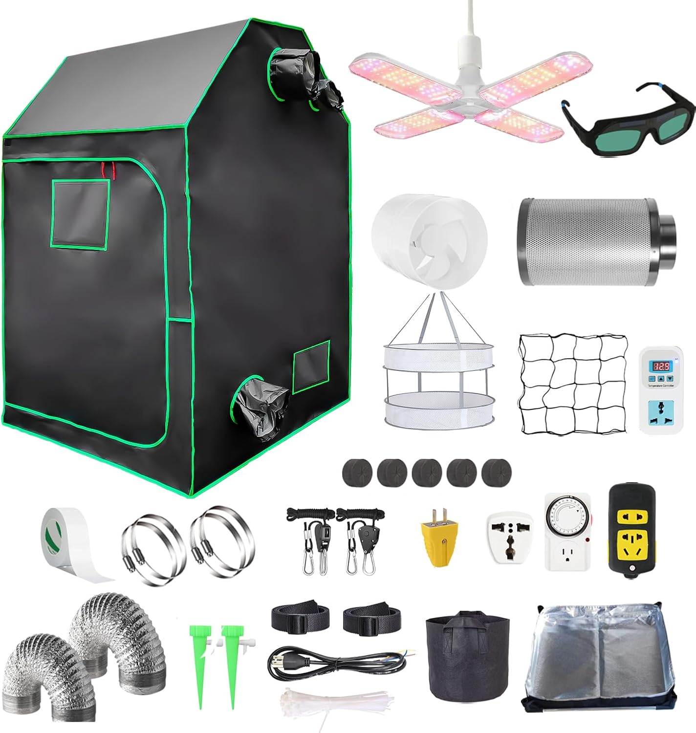iMeshbean 4x4ft Grow Tent Kit: Full Spectrum LED Light for Thriving Indoor Plants!