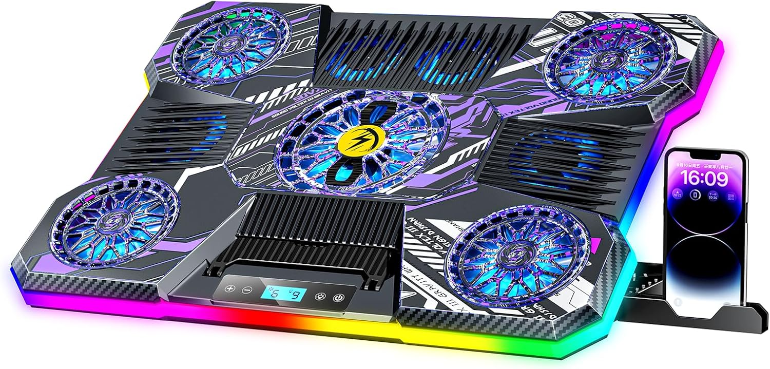 ChillCore Laptop Cooling Pad with 9 Fans and RGB Lights