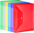 Plastic File Folders A4 12 Pack - Colorful Snap-Closure Organizers