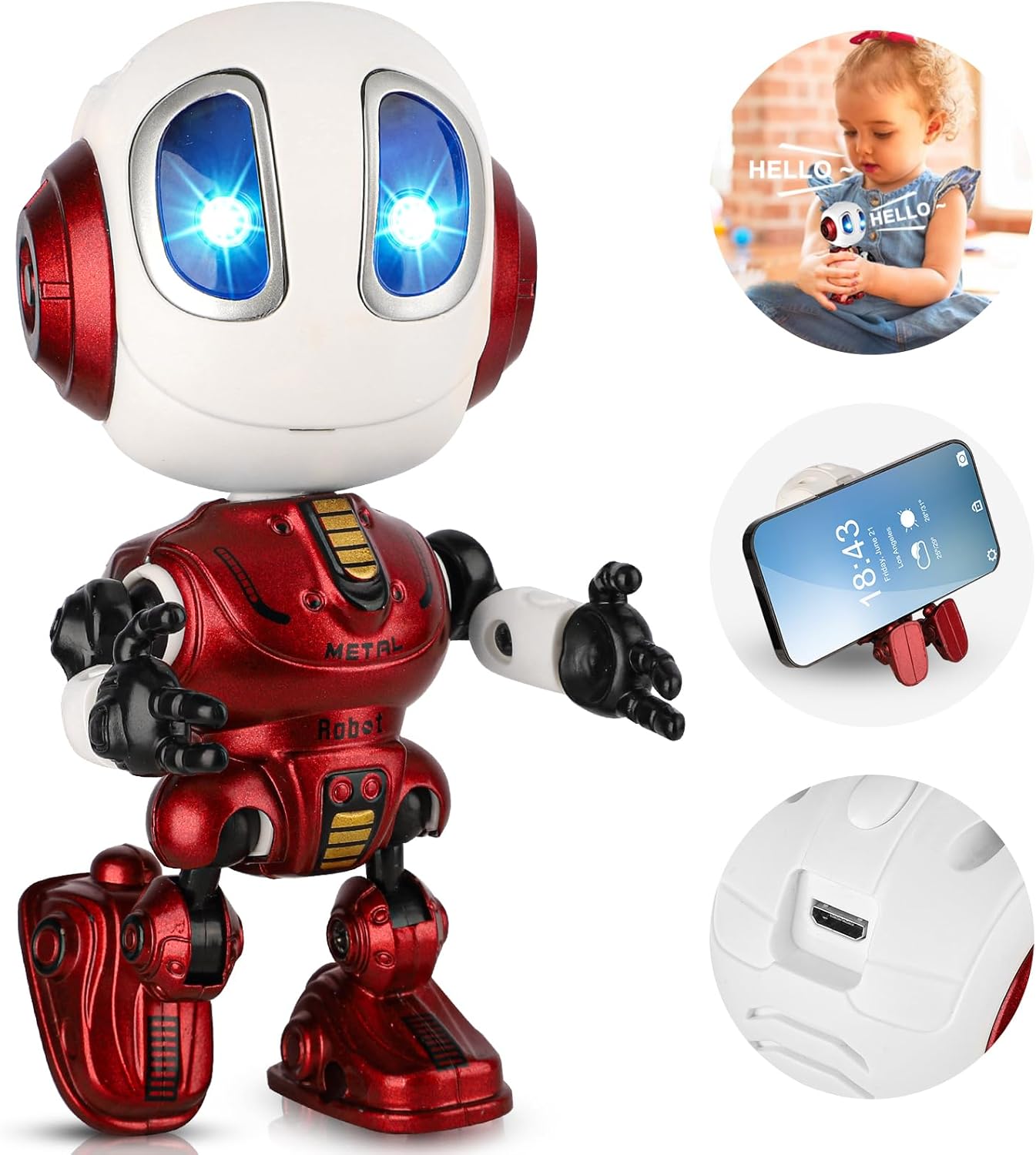 Repeat Your Voice Rechargeable Robot Toy - Interactive & Portable Fun