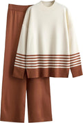 Tanming Women's Lounge Set 2-Piece Knitted Pullover & Wide Leg Pants