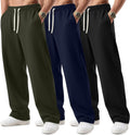 Big and Tall Men's Sweatpants 3-Pack - Comfortable Open Bottom Fit