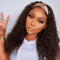 WENYAN Chocolate Brown Headband Wig Deep Wave 20in - Ready to Wear
