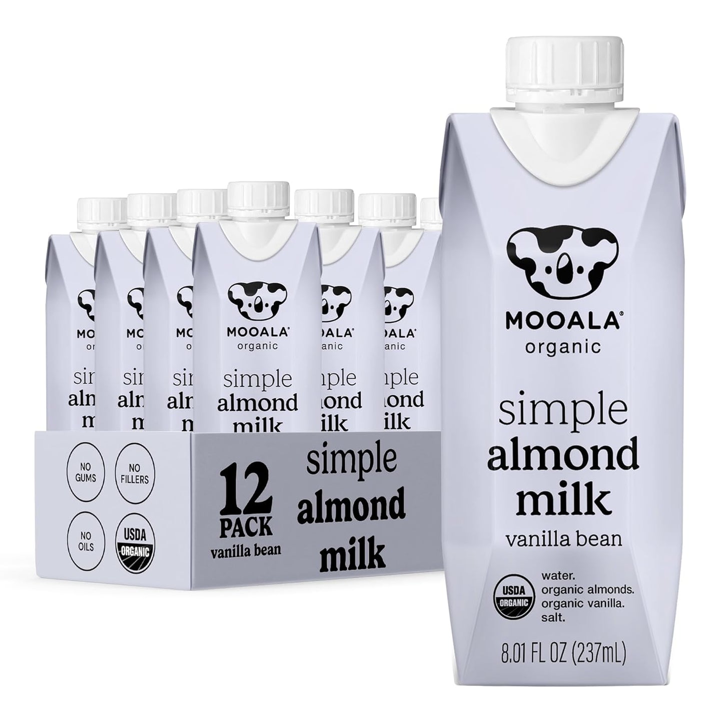 Mooala Organic Simple Almondmilk Vanilla - Pure Plant Based Milk