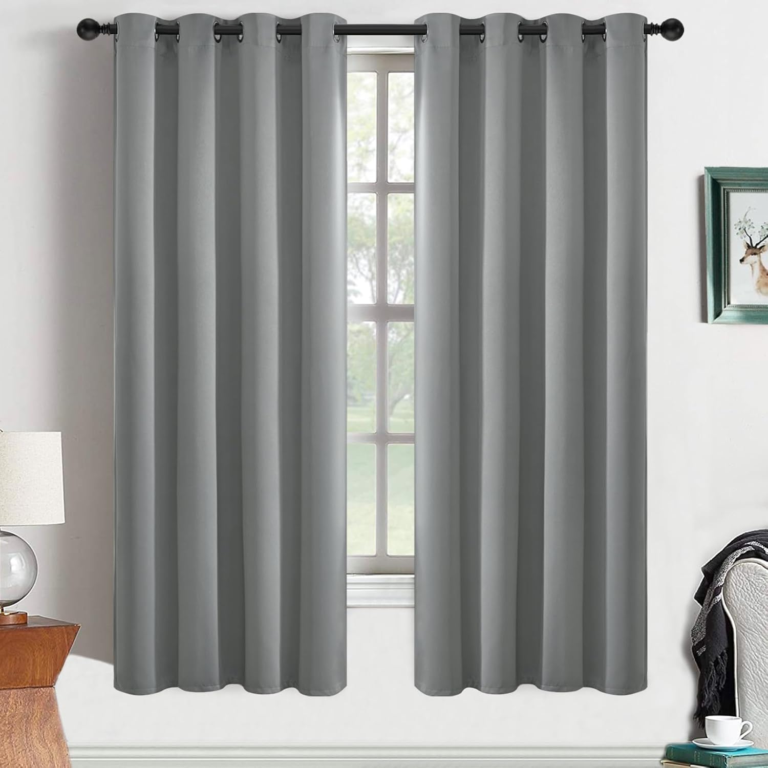 Yakamok Dove Grey Room Darkening Curtains for Modern Homes