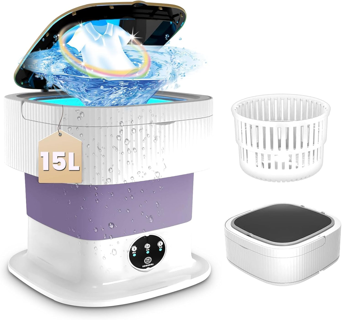 Portable Mini Washing Machine - Deep Clean Baby Clothes & Underwear (PURPLE)