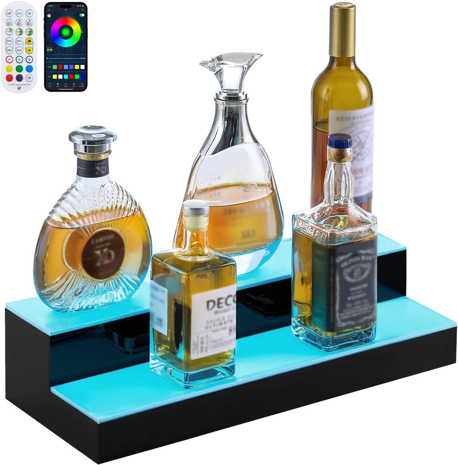 VEVOR LED Lighted Liquor Bottle Display for Home Bar Setup