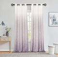 Ombre Window Curtain Panel Linen Gradient Drapery - Cream to Lavender