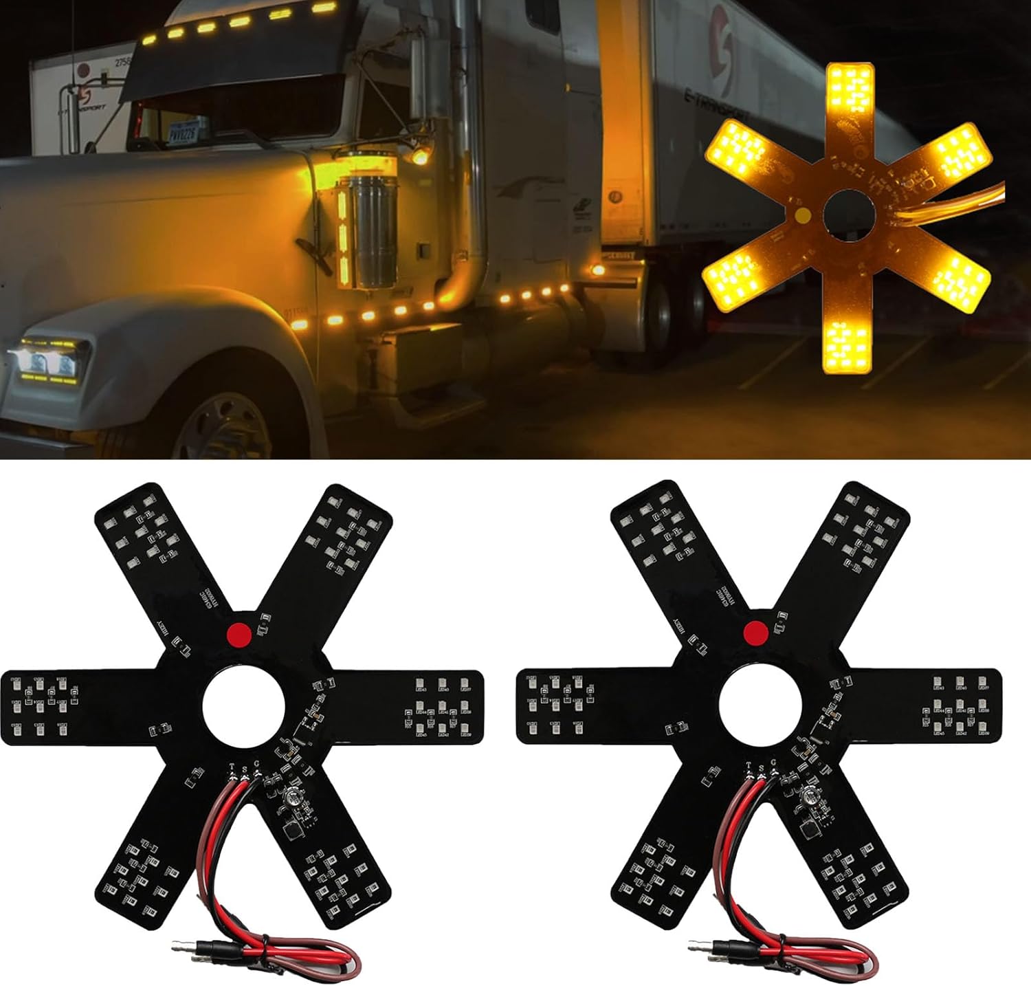 2PCS Air Cleaner LED Light for Trucks and RVs with 54 LEDs