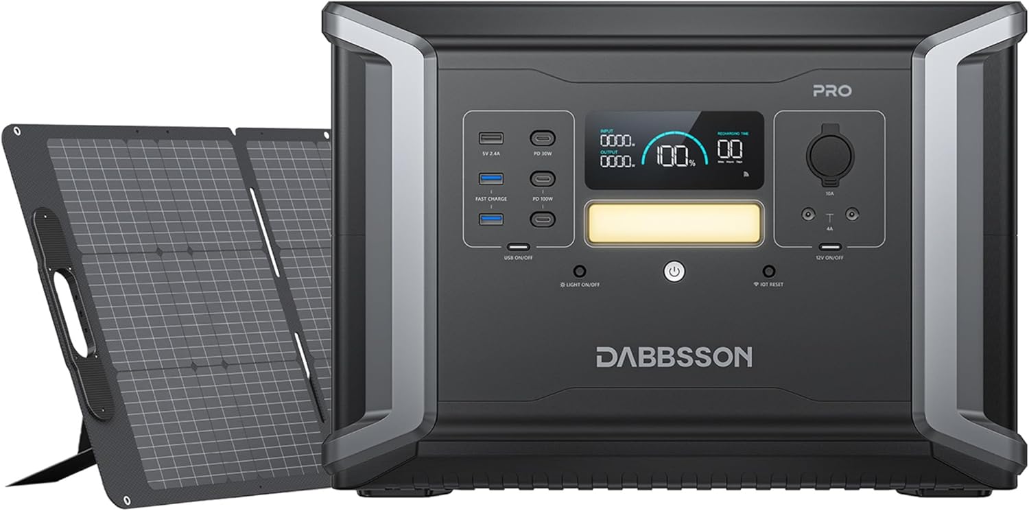 Dabbsson Solar Generator: 2150Wh Power, 2400W, 4600W Expandable