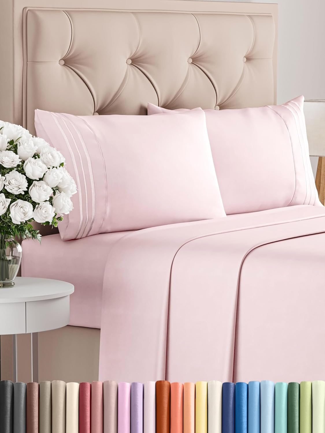 Cal King Size 4 Piece Sheet Set - Comfy Breathable Cooling Sheets