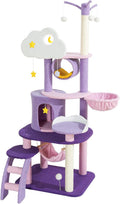 Lucky Monet Cute Cat Tower 65 Inches for Indoor Cats Fun