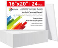 Simetufy 16 x 20 Canvas Boards 24-Pack - Large Flat Panels for Serious