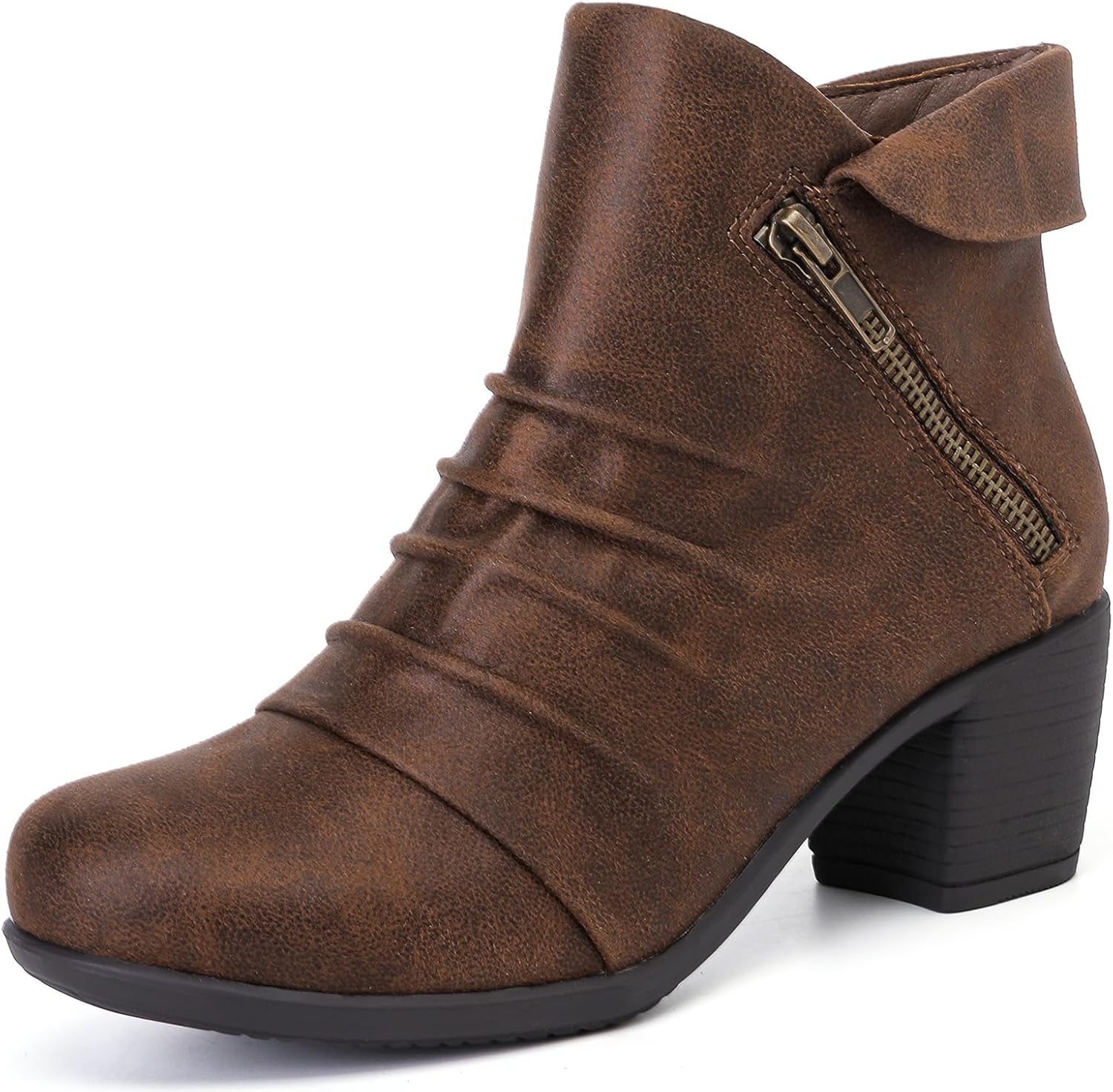 Women's Ankle Boots Casual Fashion Chunky Heeled Booties