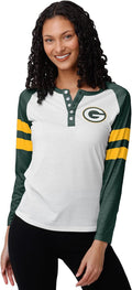 Women's NFL Logo Henley Fashion Shirt by FOCO for Everyday Style