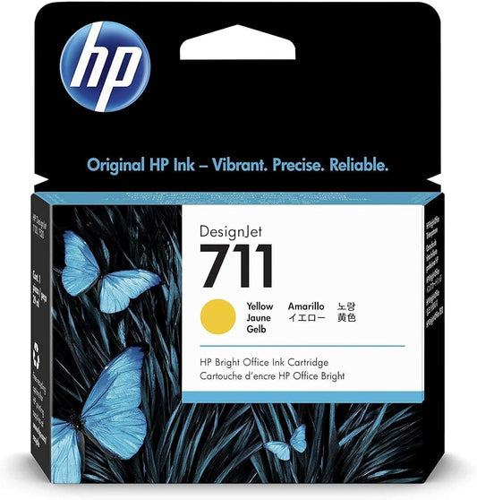 HP 711 Yellow 29-ml Genuine Ink Cartridge for DesignJet Printers