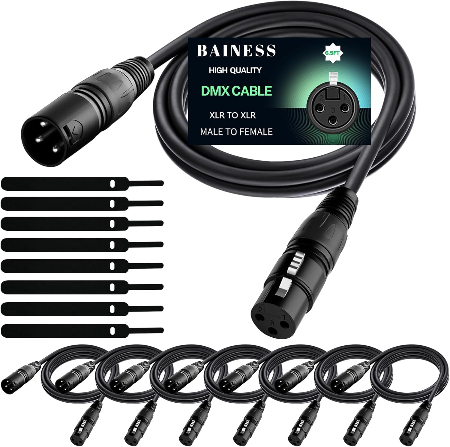6.5ft Flexible DMX Cable for Stage Lighting and DJ Lights