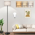 Modern Floor Lamp with Drum Shade for Living Room and Office