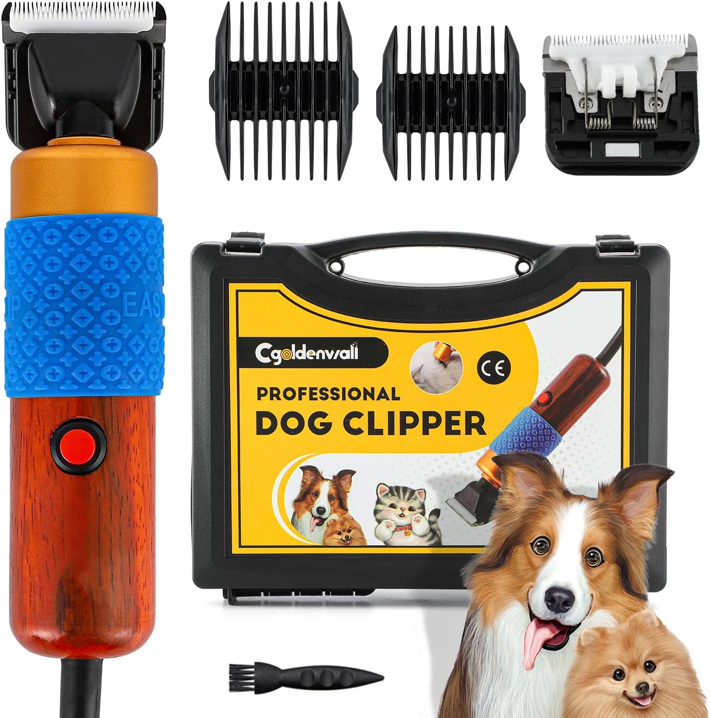 CGOLDENWALL 200W Pet Clipper Kit - Low Noise & Vibration