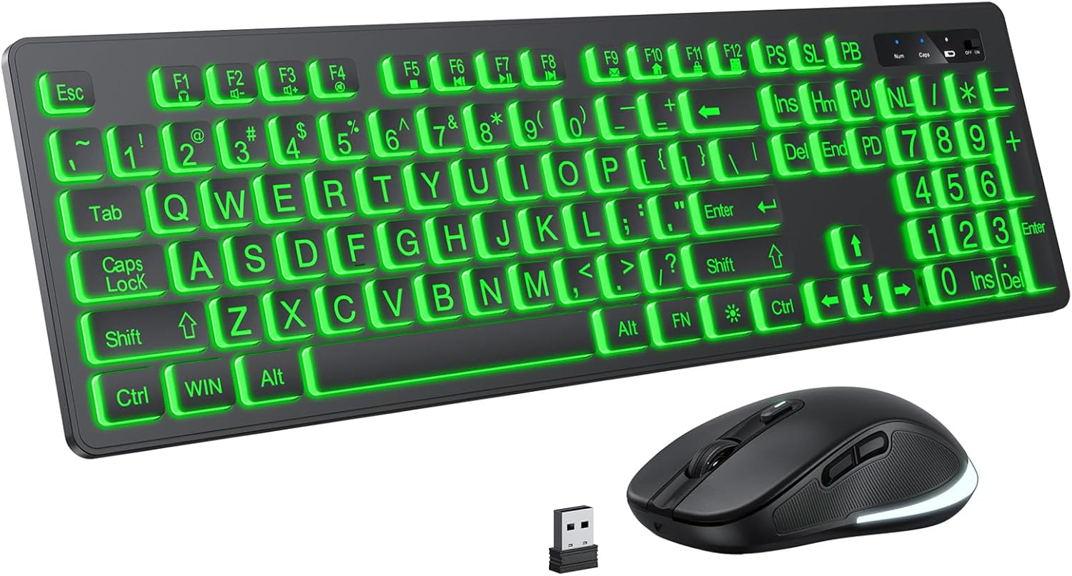 Easy-See Oversize Keys - Backlit Rechargeable Set