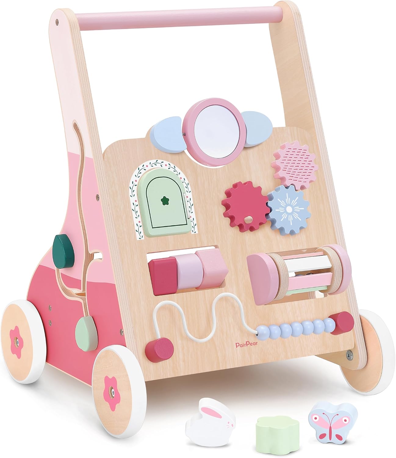 Wooden Baby Walker: Stand & Push with PairPear