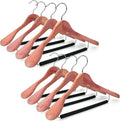 TOPIA HANGER Cedar Wide Shoulder Wooden Hangers 8 Pack - Luxury Suit