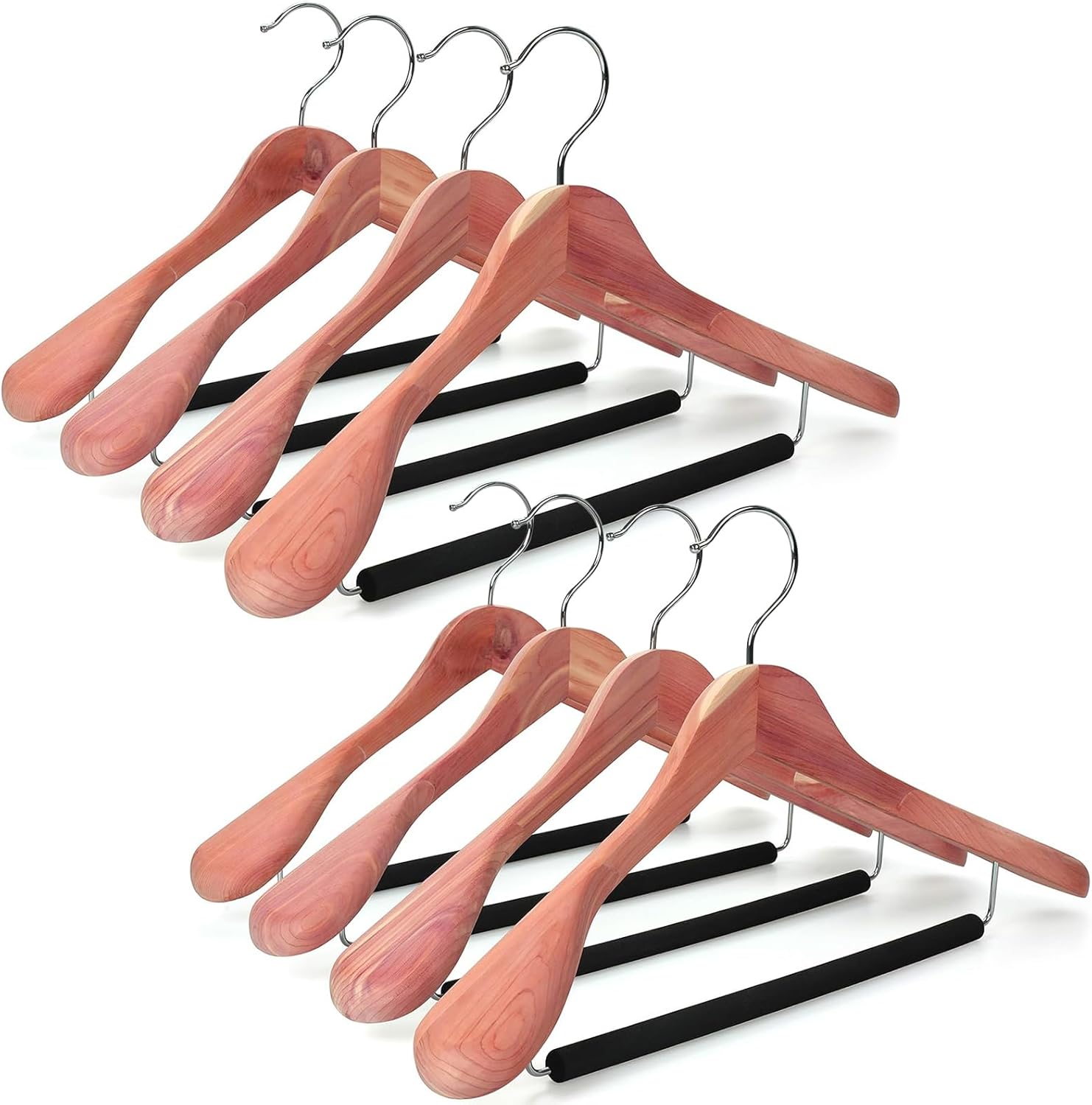 TOPIA HANGER Cedar Wide Shoulder Wooden Hangers for Suits