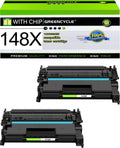 greencycle 148X Compatible Black Toner Cartridge 2-Pack - High Yield