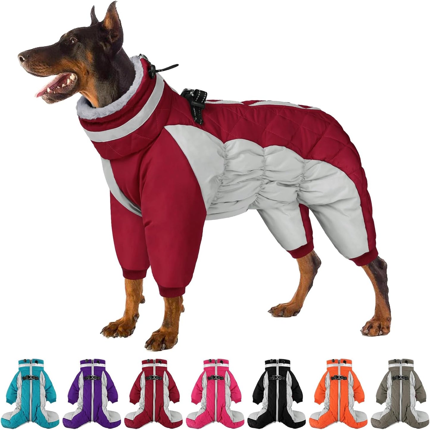 SUNFURA Full Body Dog Coat - Warm Fleece Jacket for Large Dogs