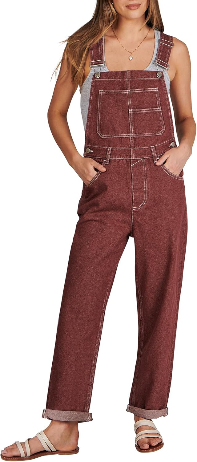 Stylish Loose Fit Denim Overalls for Women - Casual Jumpsuit