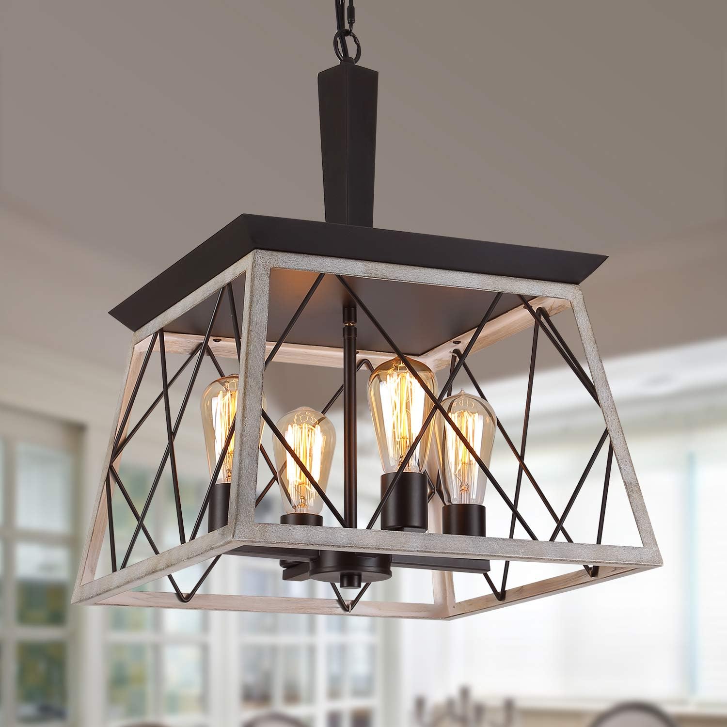 Farmhouse Vintage Chandelier for Dining Room and Kitchen Island