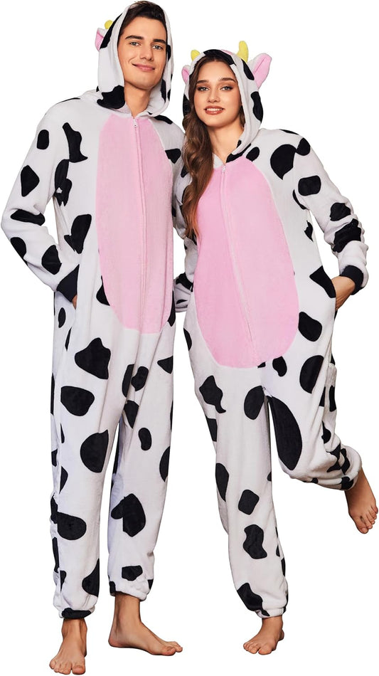 Ekouaer Unisex Adult Animal Onesie Fleece Pajamas for Homewear