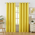 DUALIFE Yellow Blackout Curtains 84 in Length - Thermal Insulated Set