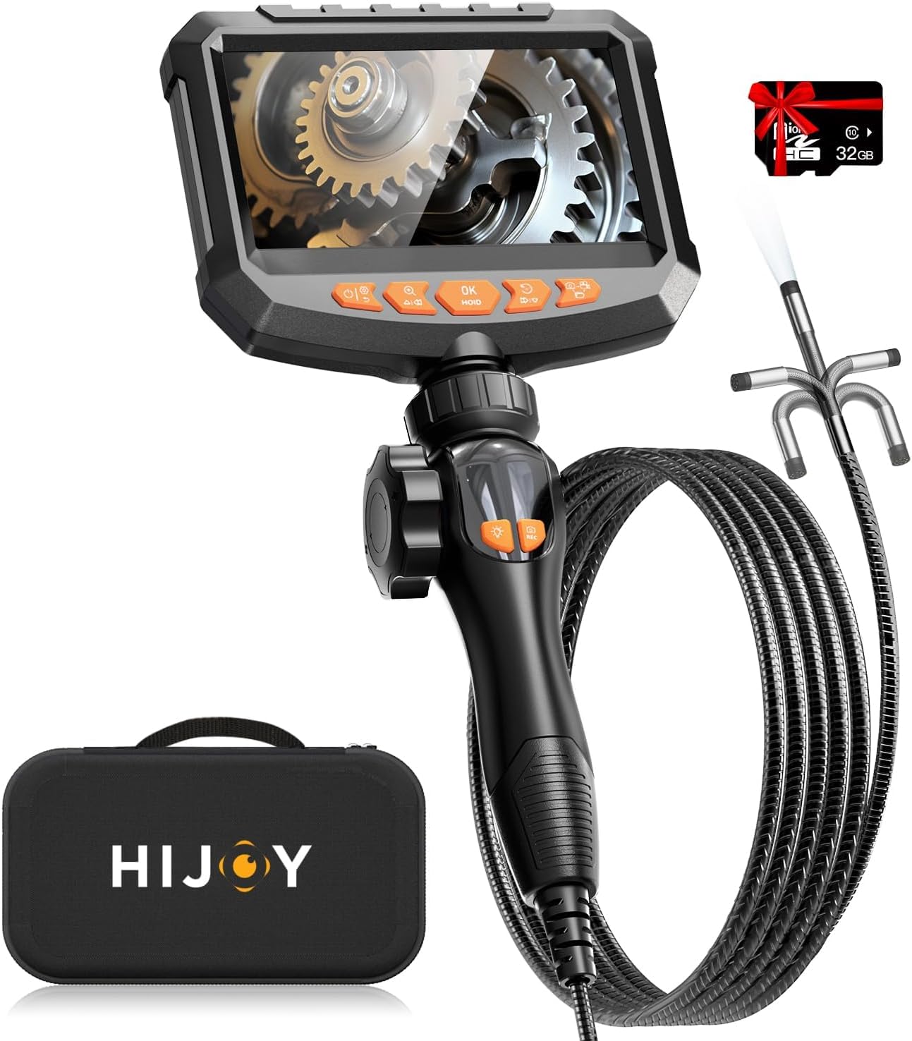 Hijoy Articulating Borescope Camera with Light for Inspections