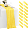 Lemon Yellow Cheesecloth Table Runners 20x120 in 16 Pack - Soft Sheer