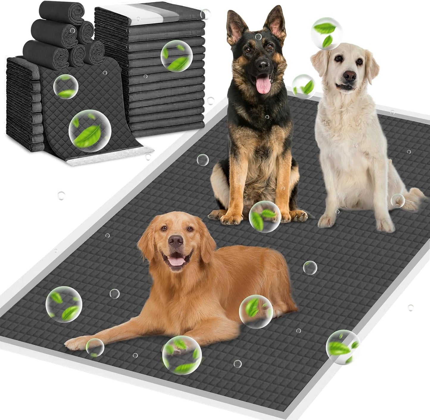 ELEGX Extra Large Charcoal Pee Pads for Dogs and Cats 48x36 in