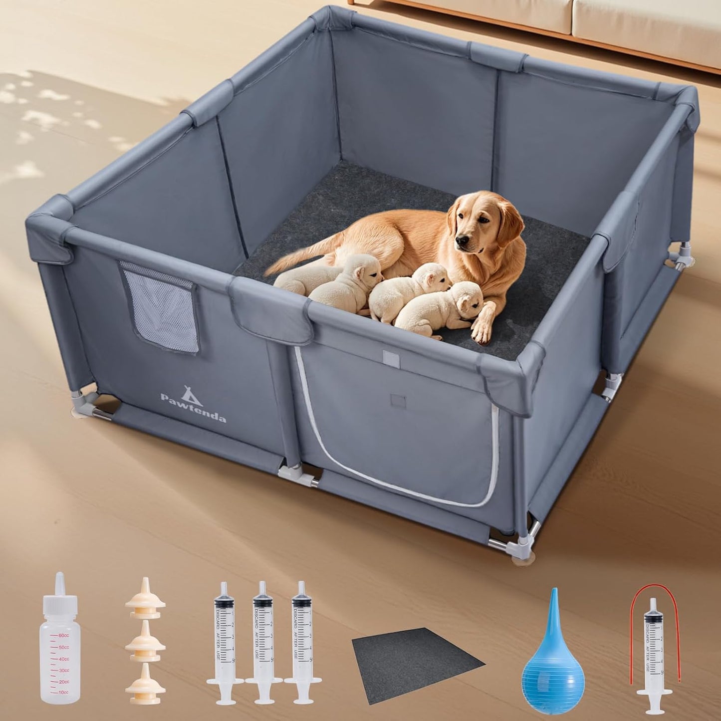 Whelping Box for Dogs and Puppies - Spacious & Secure Design