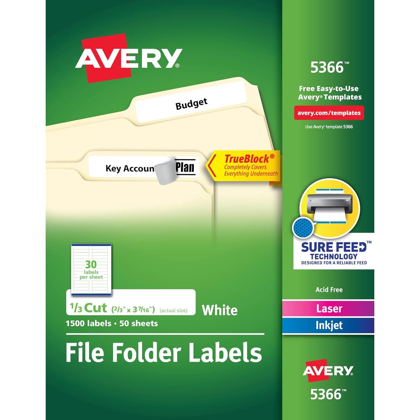 Avery TrueBlock File Folder Labels for Efficient Organization