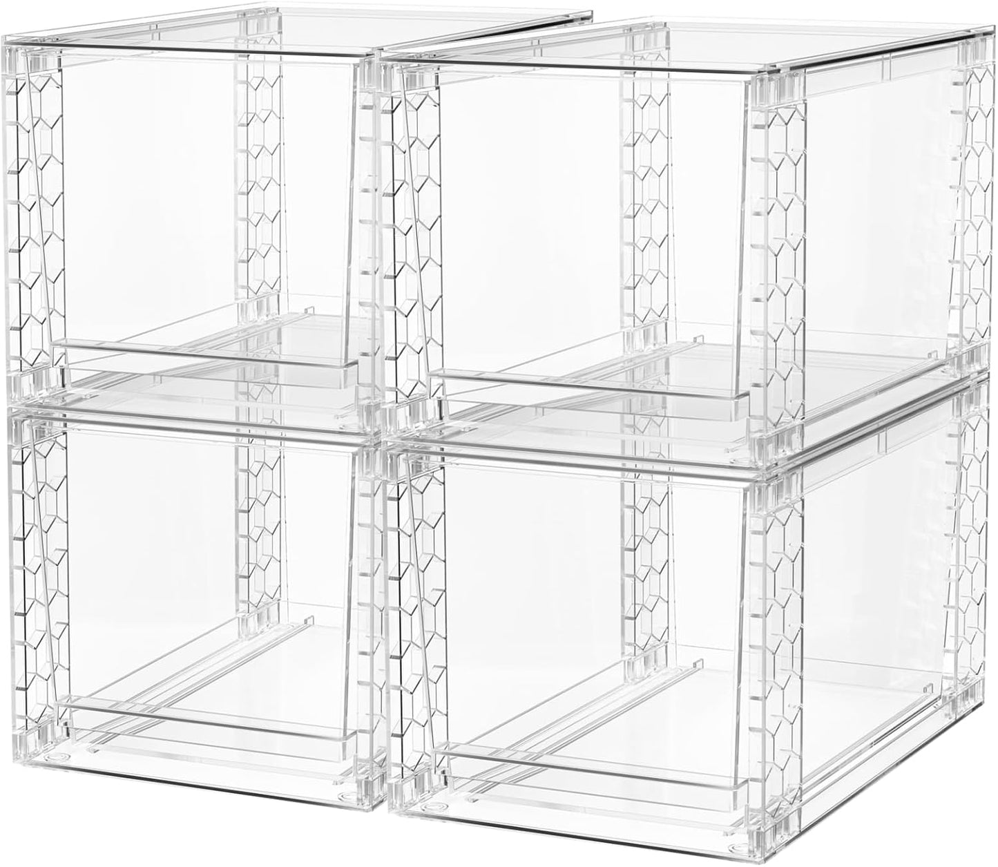 A-LuGei 4PCS Acrylic Stackable Storage Drawers for Organizing