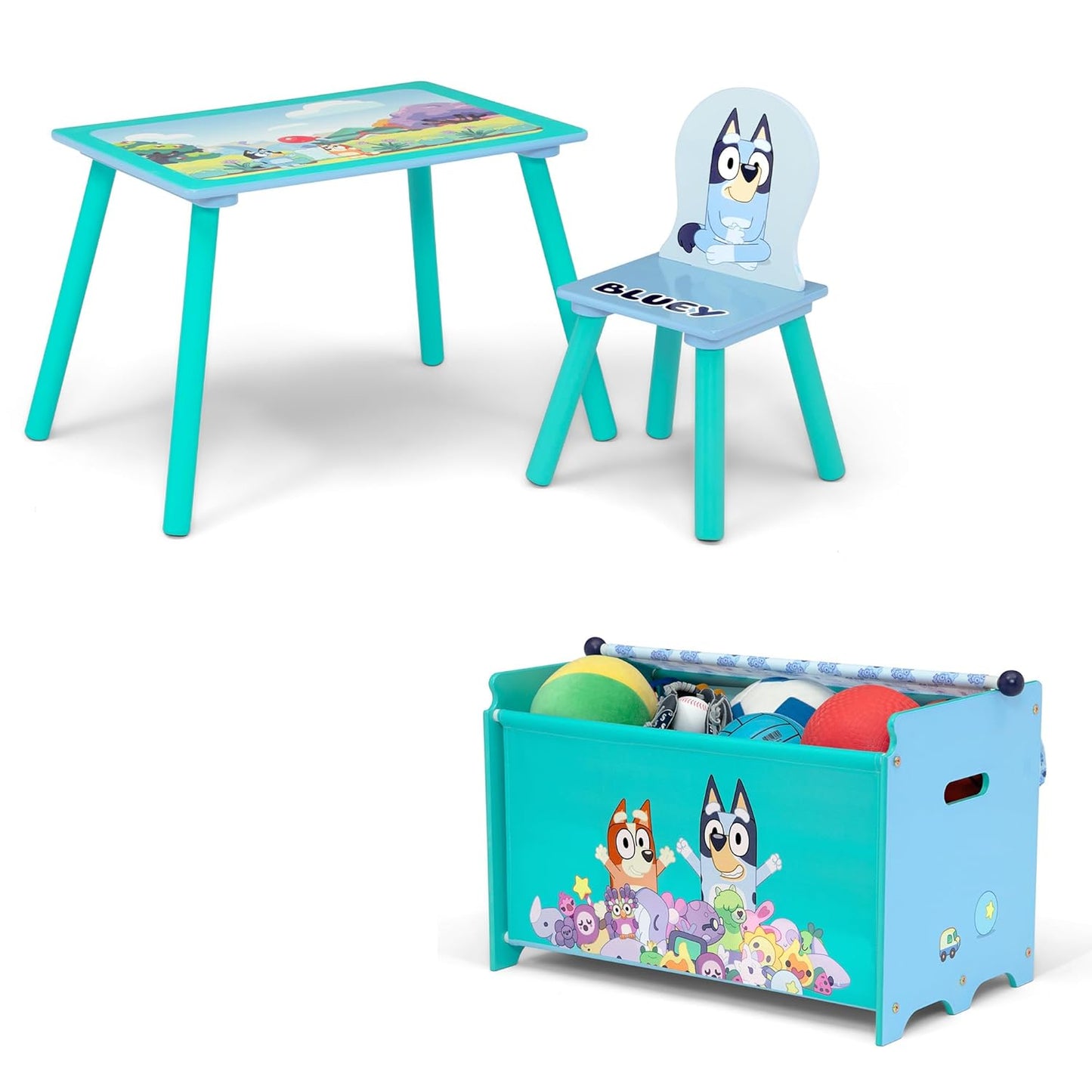 Delta Children Bluey 3-Piece Toddler Playroom Set for Fun