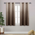 Ombre Blackout Curtains 42 x 54 in Brown Damask - Set of 2