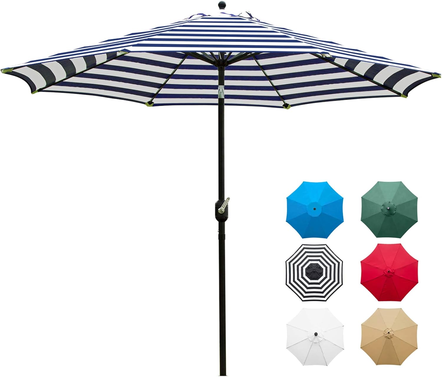 Sunnyglade 9ft Patio Umbrella with 8 Sturdy Ribs for Shade